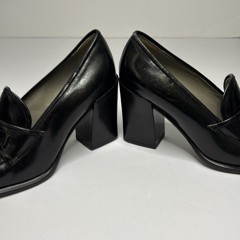 Vintage Leather Prada Loafers Heel - Picture 14 of 15
